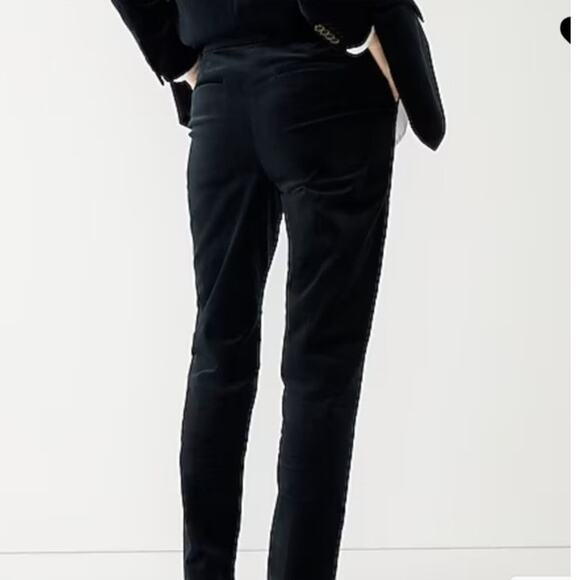 NWT J.Crew Kate Pant In Italian Ora Tessuti Velvet Black 6 - Picture 3 of 10